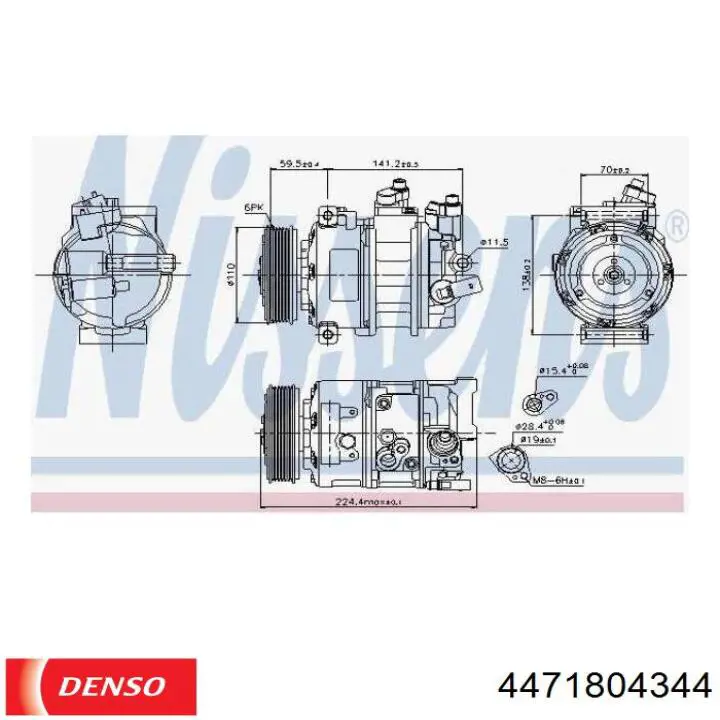 Купить 4471804344 Denso Компрессор климатической установки