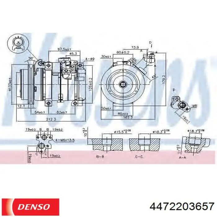4472203657 Denso Компрессор хладагента