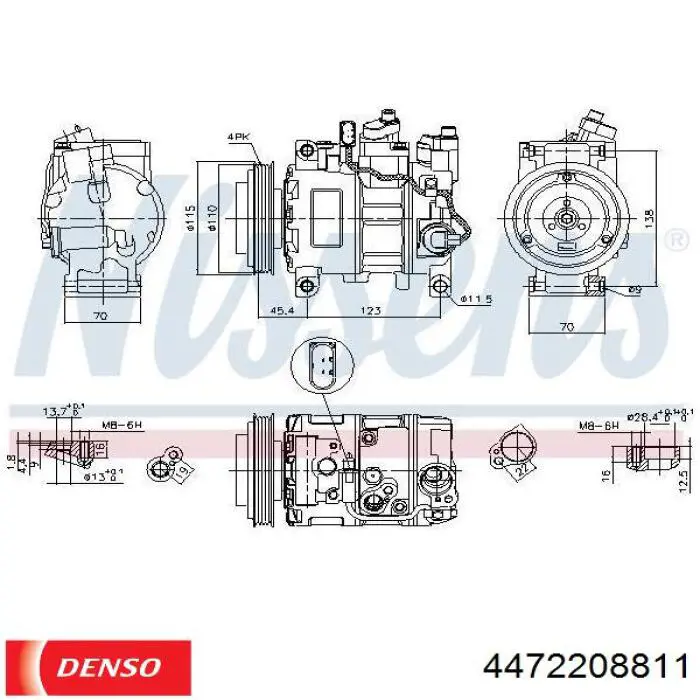 4472208811 Denso Компрессор хладагента