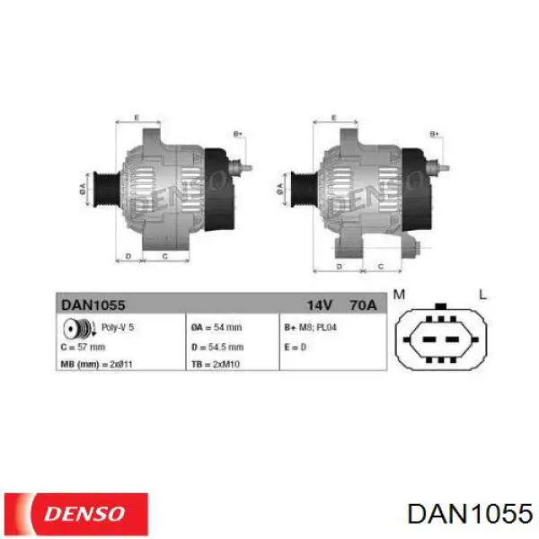 DAN1055 Denso gerador