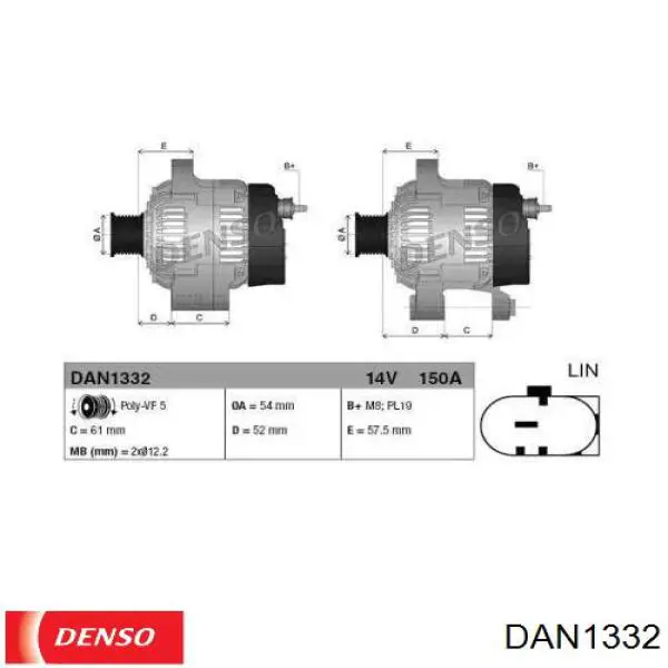 DAN1332 Denso gerador