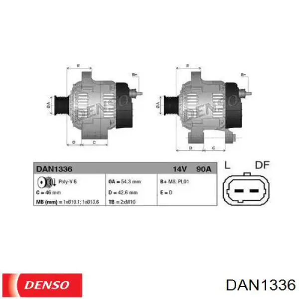 Генератор DAN1336 Denso