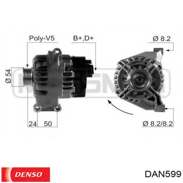 Автомобильный генератор Denso DAN599 цена, от 179.37 USD