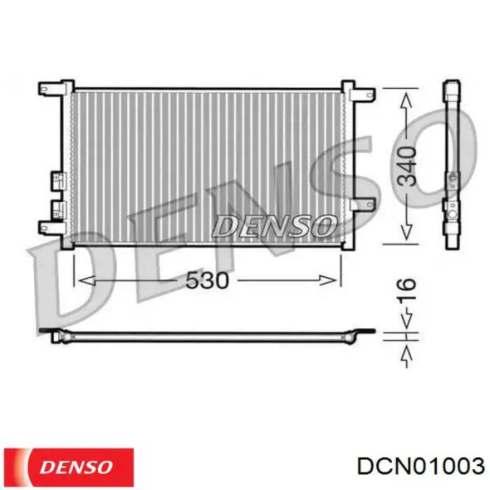 Конденсатор кондиционера Denso DCN01003 цена, от 56.94 USD