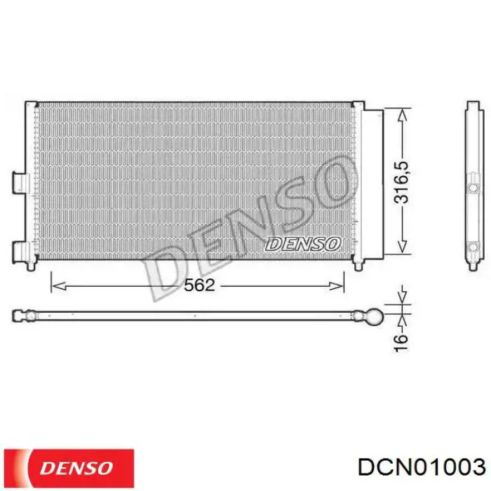 Купить DCN01003 Denso Радиатор системы охлаждения кондиционера