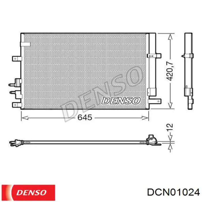 Купить DCN01024 Denso Радиатор системы охлаждения кондиционера