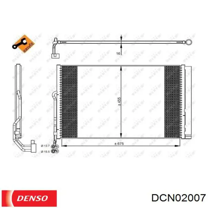 Конденсатор кондиционера Denso DCN02007 цена, от 95.83 USD