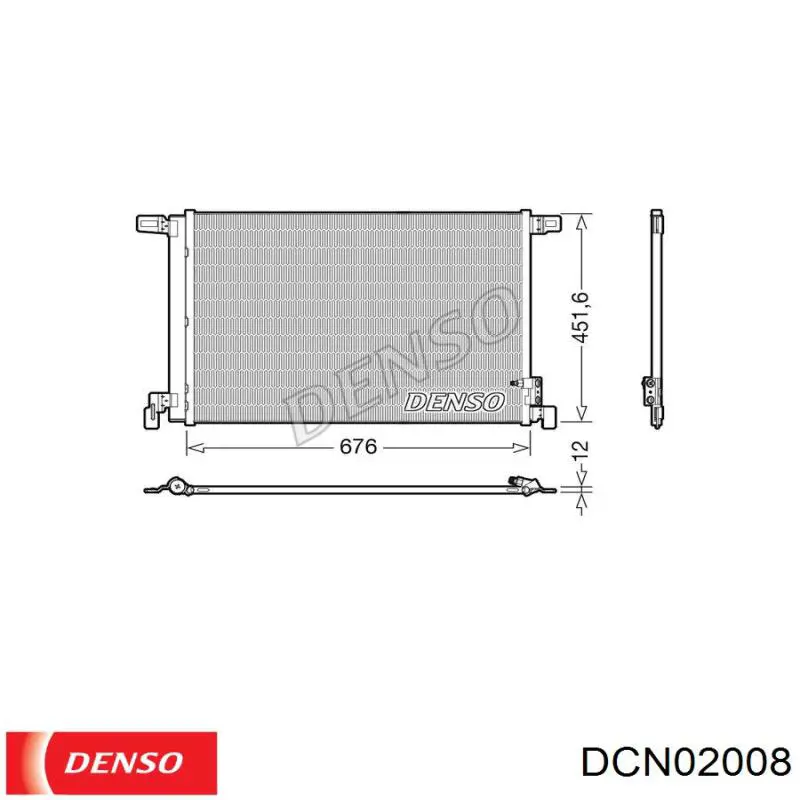 Радиатор кондиционера DCN02008 Denso