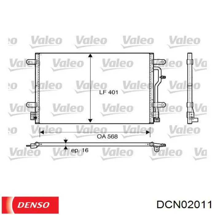 Купить DCN02011 Denso Радиатор системы охлаждения кондиционера