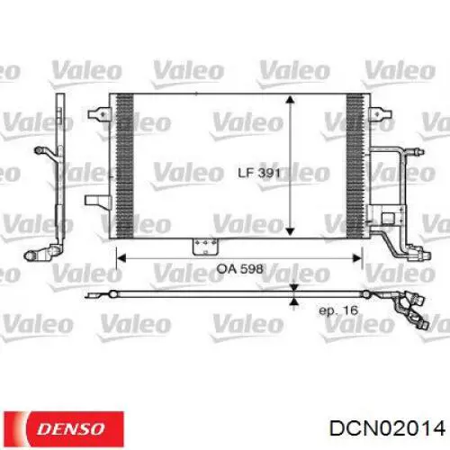 Купить DCN02014 Denso Радиатор системы охлаждения кондиционера
