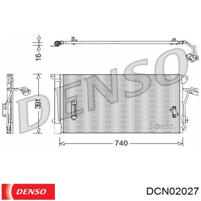 Радиатор кондиционера DCN02027 Denso