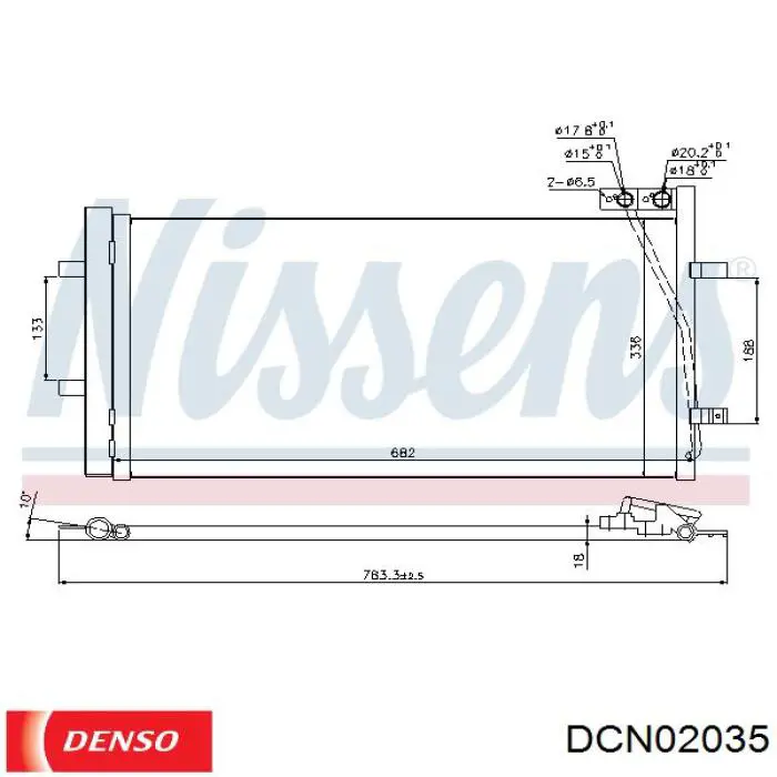 Радіатор кондиціонера DCN02035 Denso