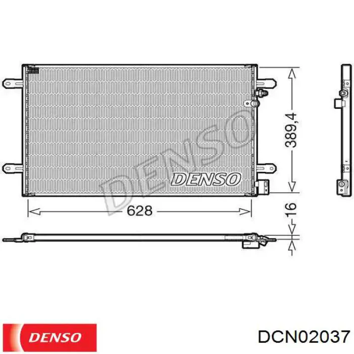 Радиатор кондиционера DCN02037 Denso