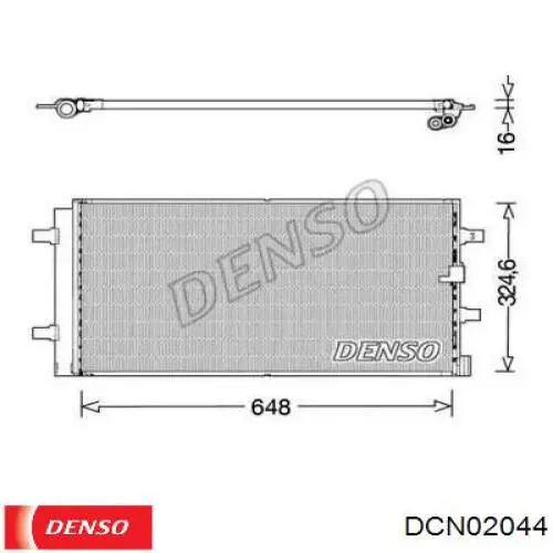 DCN02044 Denso radiador de aparelho de ar condicionado