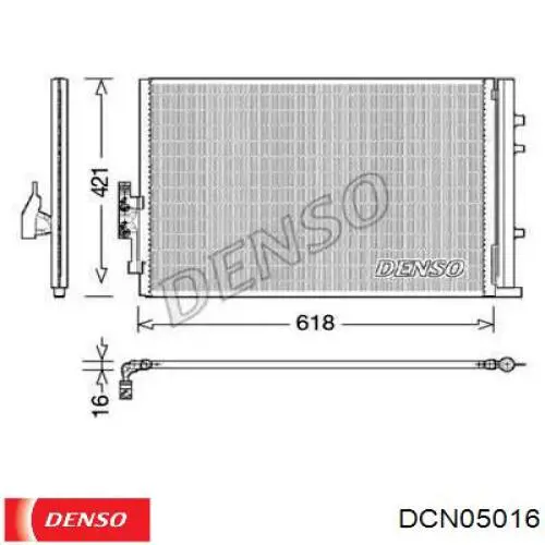 DCN05016 Denso radiador de aparelho de ar condicionado