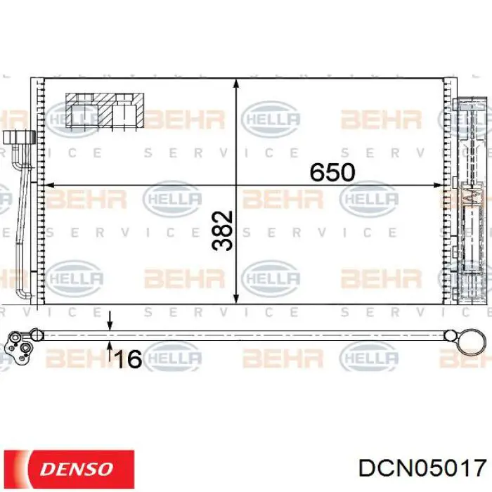 Купить DCN05017 Denso Радиатор системы охлаждения кондиционера