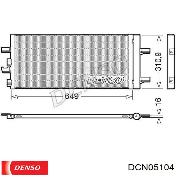 DCN05104 Denso radiador de aparelho de ar condicionado