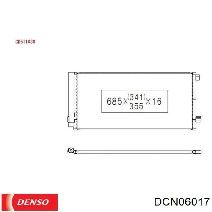 Конденсатор кондиционера Denso DCN06017 цена, от 175.09 USD