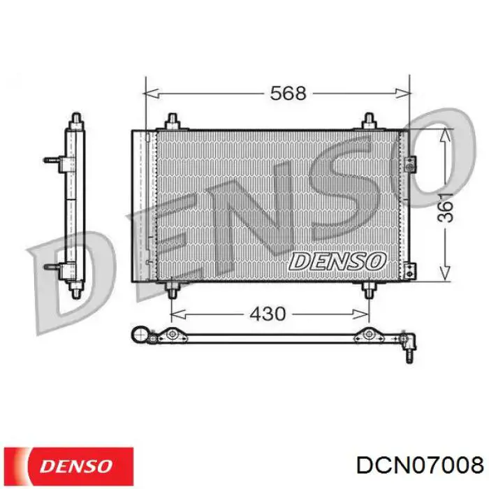 DCN07008 Denso радиатор кондиционера