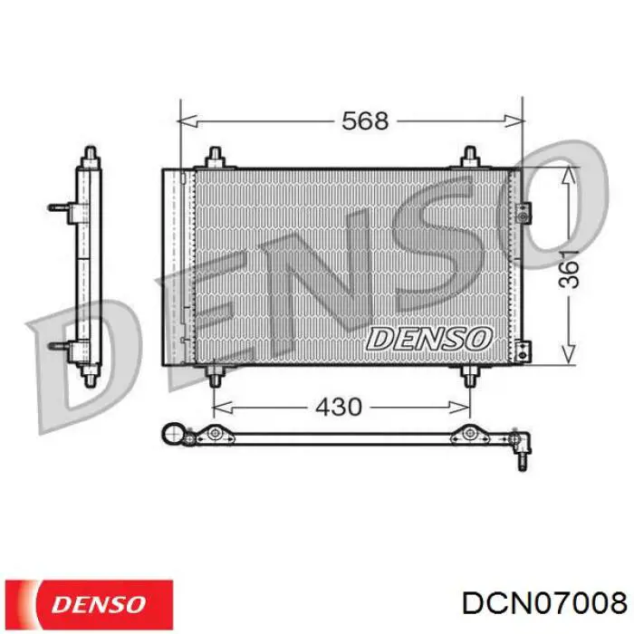Конденсатор кондиционера Denso DCN07008 цена, от 96.71 USD