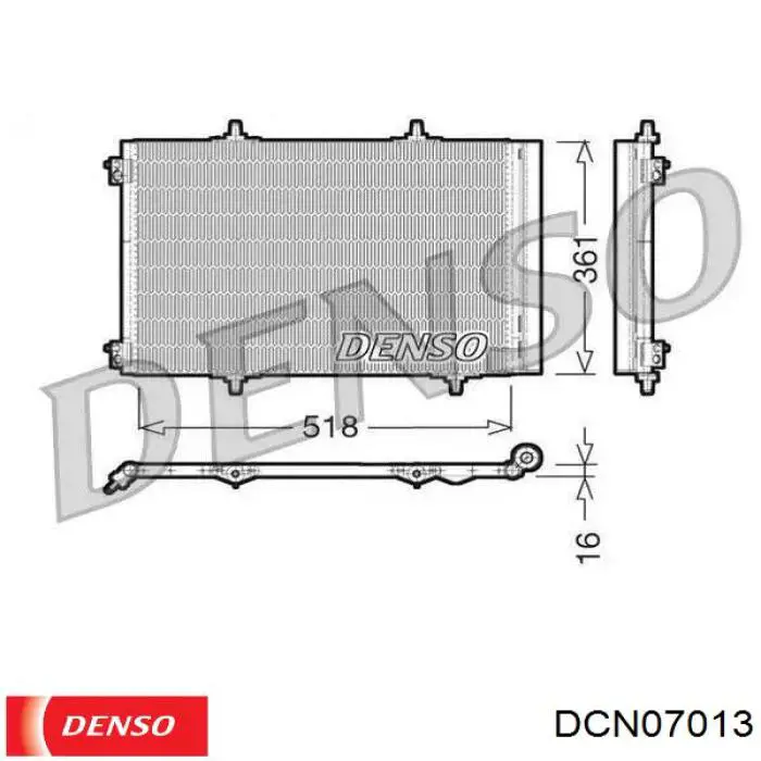 Радиатор кондиционера DCN07013 Denso