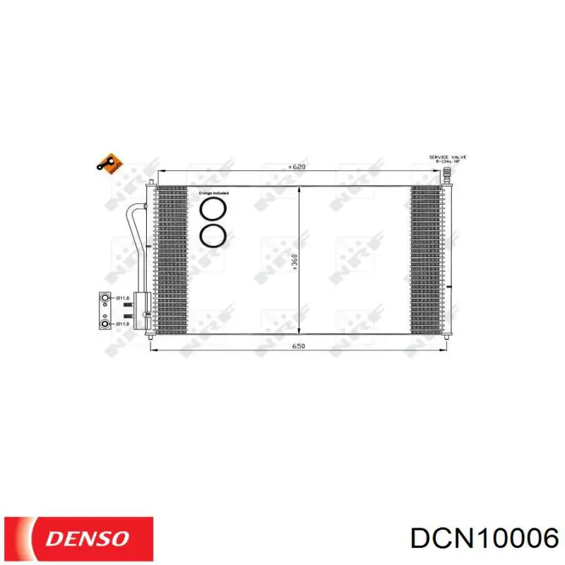 Конденсатор кондиционера Denso DCN10006 цена, от 74.88 USD