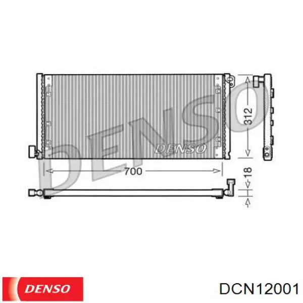 Радиатор кондиционера Denso DCN12001