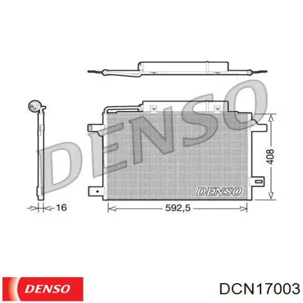 Радиатор кондиционера DCN17003 Denso