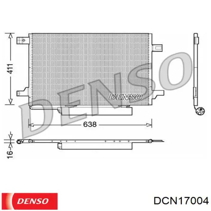 Купить DCN17004 Denso Радиатор системы охлаждения кондиционера
