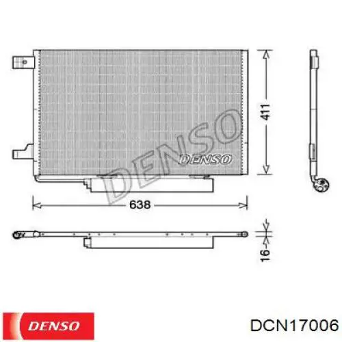 Радиатор кондиционера DCN17006 Denso