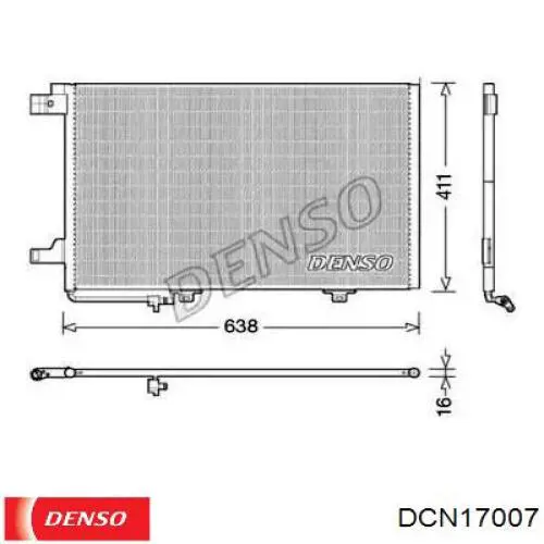 Радиатор кондиционера DCN17007 Denso