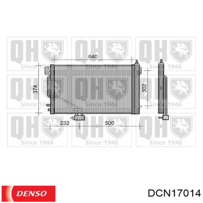 Купить DCN17014 Denso Радиатор системы охлаждения кондиционера