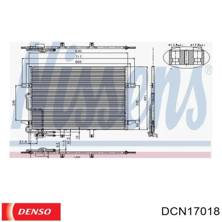 Радиатор охлаждения кондиционера Denso DCN17018