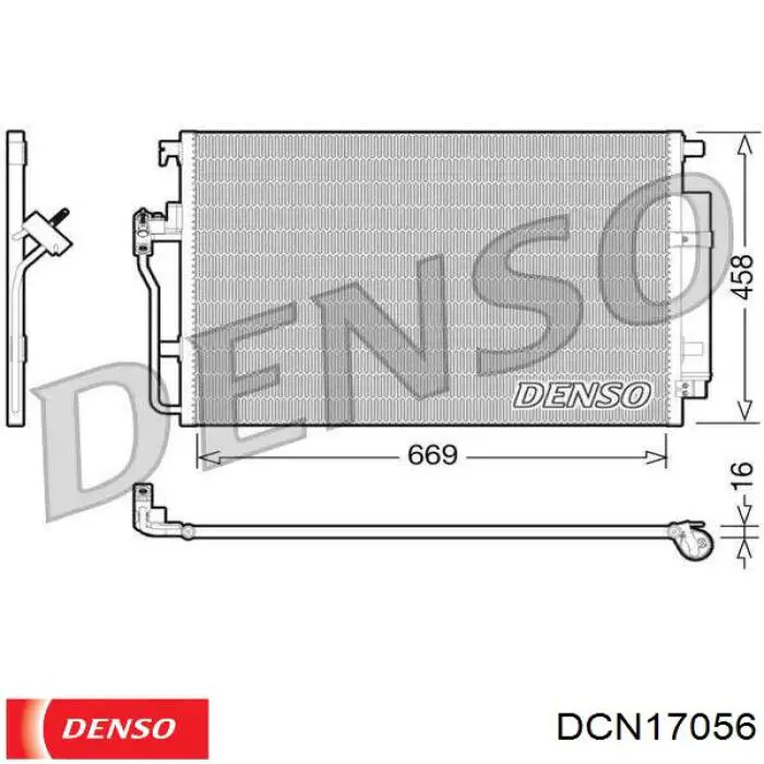 DCN17056 Denso радиатор кондиционера