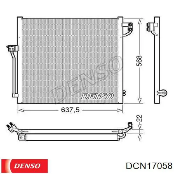 DCN17058 Denso radiador de aparelho de ar condicionado