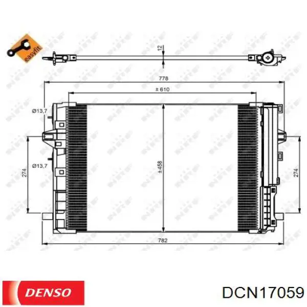 DCN17059 Denso radiador de aparelho de ar condicionado