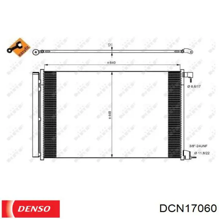 Купить DCN17060 Denso Радиатор системы охлаждения кондиционера