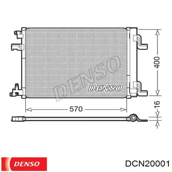 Радиатор кондиционера DCN20001 Denso