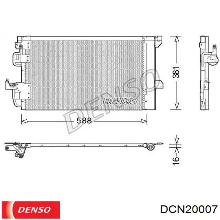 DCN20007 Denso радиатор кондиционера