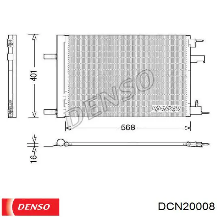 DCN20008 Denso радиатор кондиционера