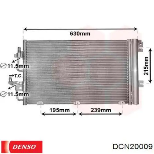 Конденсатор кондиционера Denso DCN20009 цена, от 170.13 USD