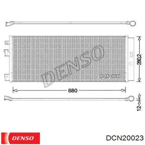 DCN20023 Denso radiador de aparelho de ar condicionado