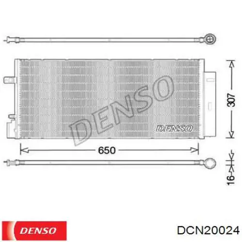 Радиатор кондиционера DCN20024 Denso