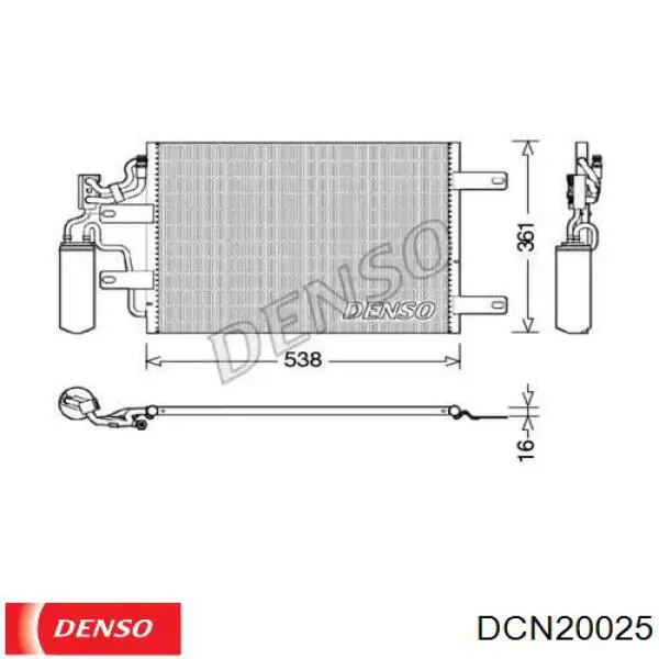 Радиатор кондиционера DCN20025 Denso