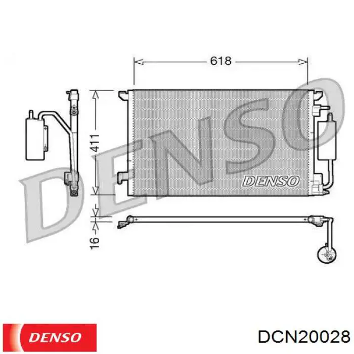 Радиатор кондиционера DCN20028 Denso