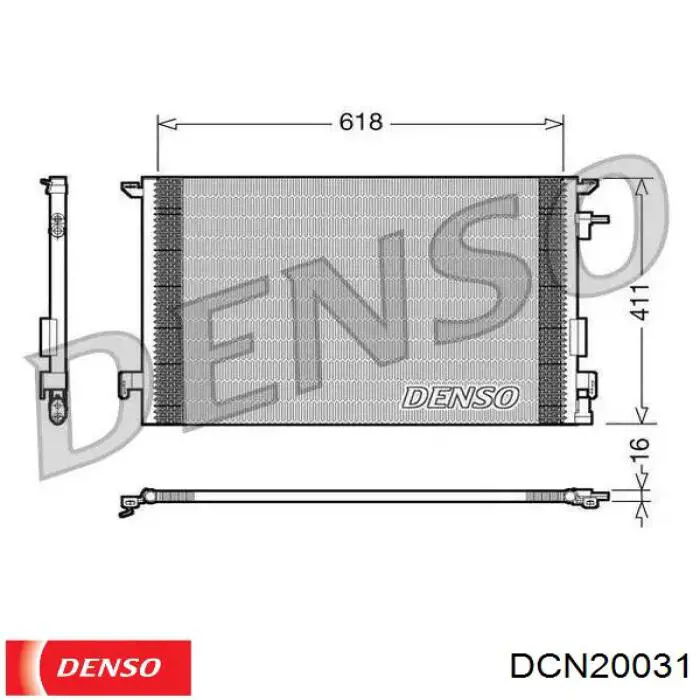 Радиатор кондиционера DCN20031 Denso