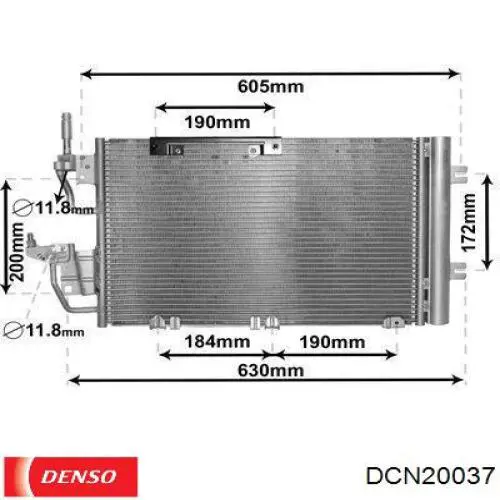 Радиатор охлаждения кондиционера Denso DCN20037