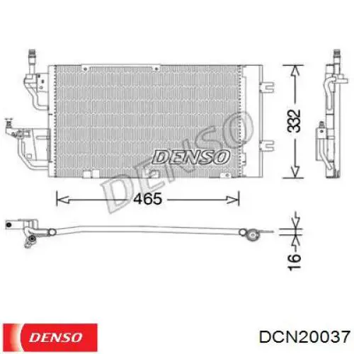 DCN20037 Denso radiador de aparelho de ar condicionado