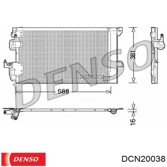 Радиатор охлаждения кондиционера Denso DCN20038