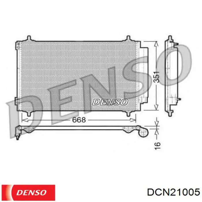 DCN21005 Denso радиатор кондиционера